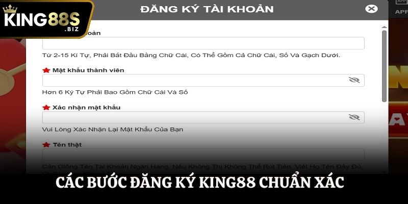 Hướng dẫn các bước đăng ký King88 chuẩn xác